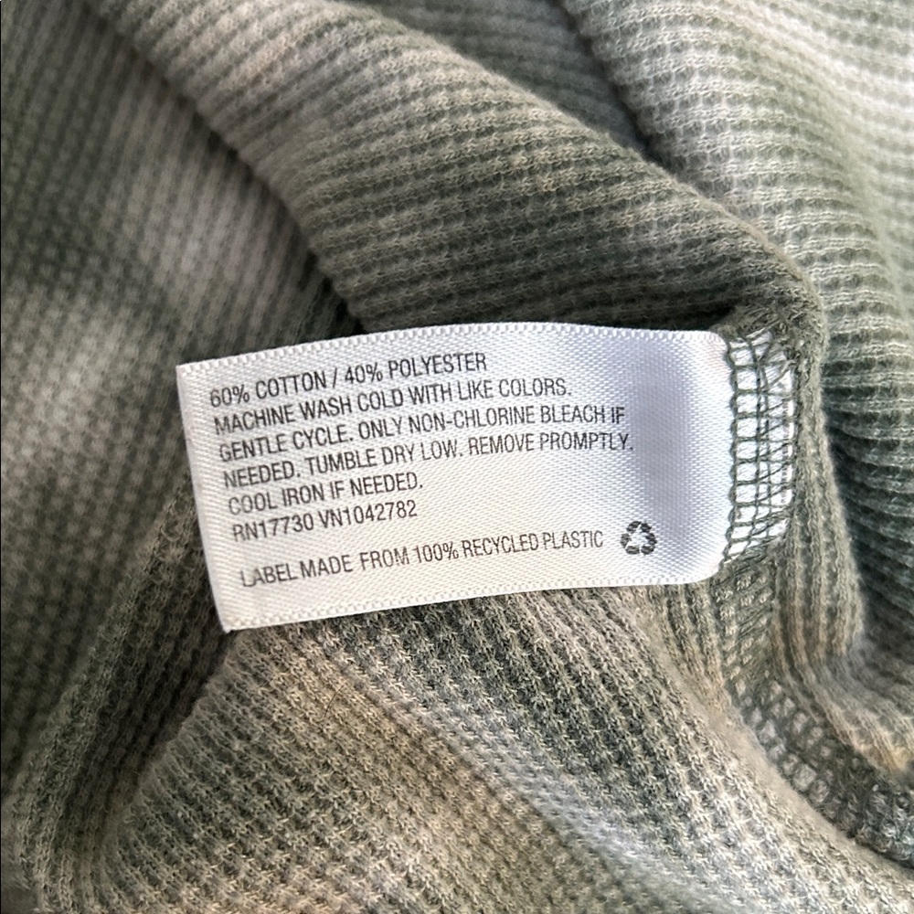 Light Green tie dye waffle knit long sleeved tee - Picture 4 of 5